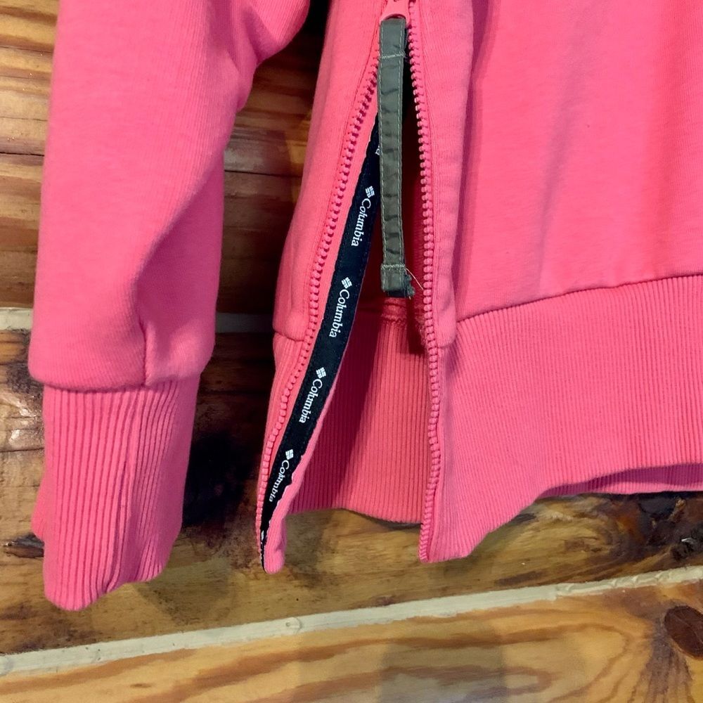 Columbia Lodge Pink Heavyweight Crewneck Sweatshirt with Side Zip Detail Small - Picture 5 of 9